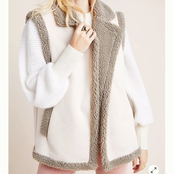 Anthropology Phoebe Sueded Sherpa Vest - Picture 5 of 6